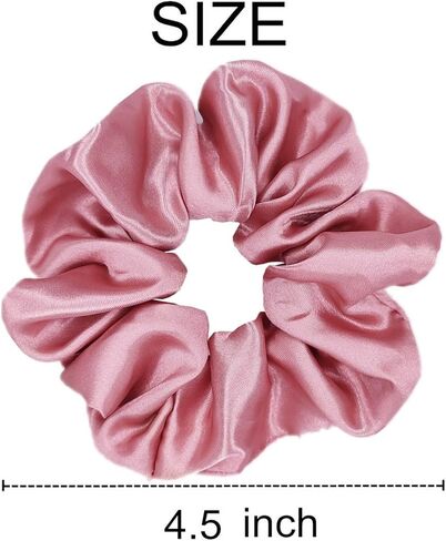 12 Pcs Satin Silk Scrunchies, Hair Ties, Hair Bands, Bow Ropes, Elastic Bracelets, Ponytail Holders, Hair Accessories for Women and Girls (4.5 Inch, Pearl White) in Saudi Arabia