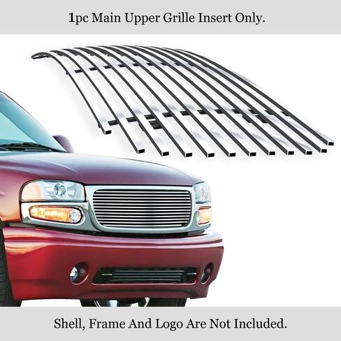 APS Premium Stainless Steel SS Chrome Billet Grille Grill Insert Compatible with GMC Sierra 1500 2500 1999 2000 & 01-02 3500 & 01-06 Yukon Main Upper N19-A40756G in Saudi Arabia