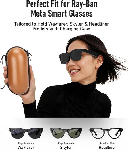 Hard Smart Glasses Case Compatible with Ray-Ban Meta Wayfarer, Skyler, Headliner Models – Travel Carrying Case in Saudi Arabia