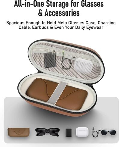 Hard Smart Glasses Case Compatible with Ray-Ban Meta Wayfarer, Skyler, Headliner Models – Travel Carrying Case in Saudi Arabia