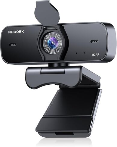 4K Webcam for PC with Auto-Focus, Dual Noise-Cancelling Microphones, USB Plug-and-Play, 77° FOV, Privacy Cover & Tripod, Compatible with Windows/Mac/Android/Linux in Kuwait