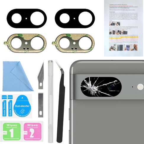 ASDAWN 2 PCS Back Rear Camera Lens Glass Replacement for Google Pixel 6 with Pre-Installed Adhesive, 6.4 Inches Pixel 6 Back camera Lens Glass kit with Installation Manual + Repair Tool Set in Saudi Arabia