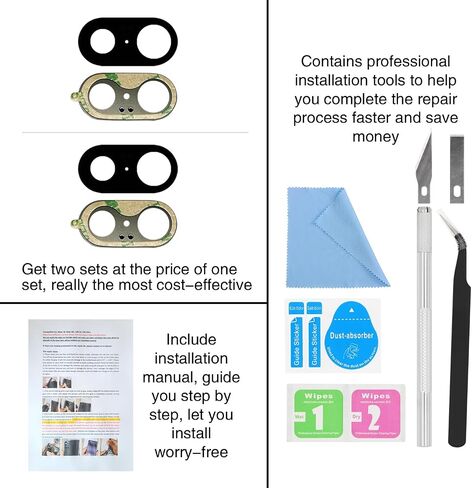 ASDAWN 2 PCS Back Rear Camera Lens Glass Replacement for Google Pixel 6 with Pre-Installed Adhesive, 6.4 Inches Pixel 6 Back camera Lens Glass kit with Installation Manual + Repair Tool Set in Saudi Arabia