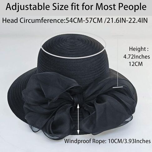 Women Organza Fascinators Hat Kentucky Church Derby Hats Bowler Sun Hat for Wedding Bride Dress in Saudi Arabia
