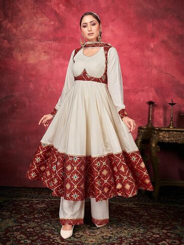 Elina fashion Indian Kurti for Womens With Palazzo Dupatta|| Rayon Lace Work Sarara Style Kurta Kurtis Tunic For Women in Saudi Arabia