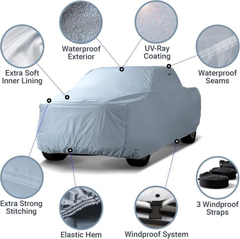 iCarCover Premium Truck Cover for 2019-2023 Dodge Ram 1500 Classic Crew Cab 6.3 ft Regular Bed Waterproof All Weather Rain Snow UV Sun Hail Protector, Full Exterior Indoor Outdoor Truck Cover in Saudi Arabia