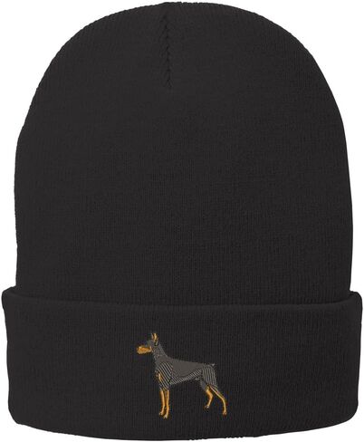 Trendy Apparel Shop Doberman Embroidered Winter Knitted Long Beanie in Saudi Arabia