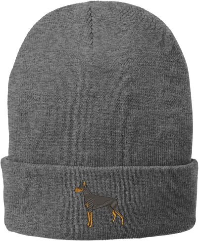 Trendy Apparel Shop Doberman Embroidered Winter Knitted Long Beanie in Saudi Arabia