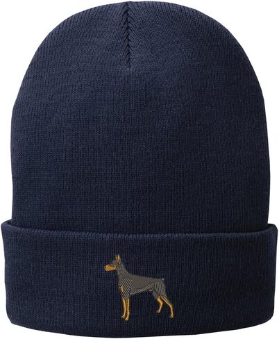 Trendy Apparel Shop Doberman Embroidered Winter Knitted Long Beanie in Saudi Arabia
