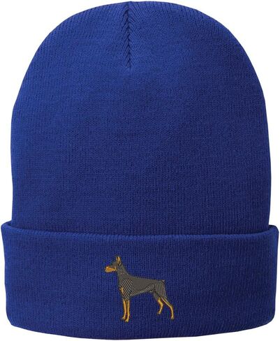 Trendy Apparel Shop Doberman Embroidered Winter Knitted Long Beanie in Saudi Arabia