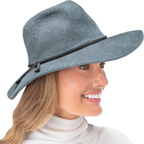 Collections Etc Britt's Knit Getaway Foldable Chenille Panama Hat in Saudi Arabia