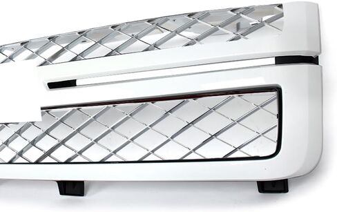 MIC Grille Grille Grill متوافق مع 2011-2014 Silverado 2500 HD 3500 HD (Summit White Trim+Chrome) in Kuwait