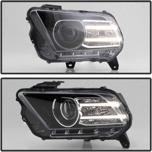 ACANII - For [Halogen Upgrade Style] 2010-2014 Ford Mustang LED Tube Projector Headlights Headlamps Assembly Left+Right in Saudi Arabia