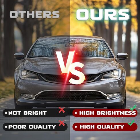 Hecasa Pair المصابيح الأمامية مجموعة W/LED DRL متوافق مع 2016-2017 Chrysler 200 LX/C/Limited/S بديل لـ CH2502293 in Kuwait