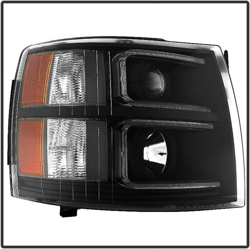 Acanii - لعام 2007-2013 Chevy Silverado 1500 2500 3500 Black Housing LED LED Projector المصابيح الأمامية اليسرى+اليمين in Saudi Arabia