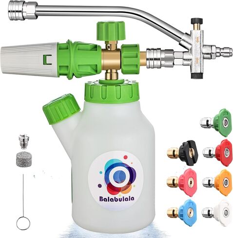 Foam Cannon Dual Connector Accessory,Pressure Washer Double Tip Attachment for Foam Blaster with 7 Power Washer Sprayer Nozzles, 1/4" Quick Connect, 3600 PSI in Saudi Arabia