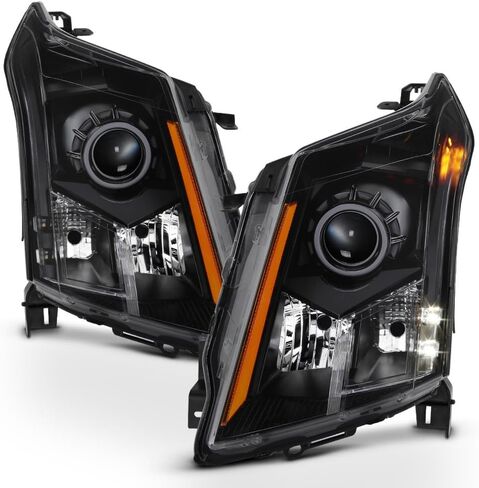 ACANII - For Black Headlamps Replacement 2010-2016 Cadillac SRX Halogen Headlights Driver + Passenger Side in Saudi Arabia
