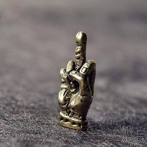 Brass Hand Erect Middle Finger Erect Statue Copper Hand Pocket Statue Decoration Home Desk Decoration in Saudi Arabia