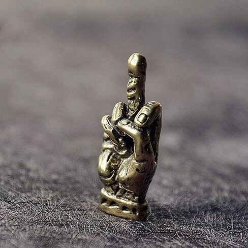 Brass Hand Erect Middle Finger Erect Statue Copper Hand Pocket Statue Decoration Home Desk Decoration in Saudi Arabia