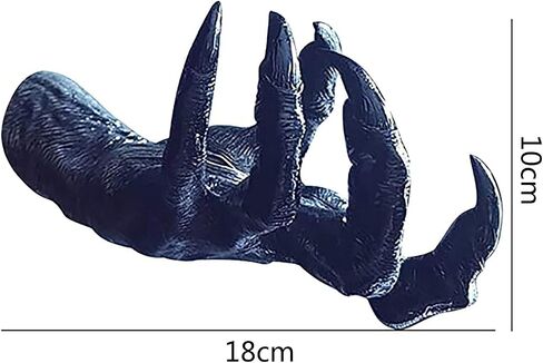 Frjinie Witch's Demon Hand Wall Statues ، Resin Retro Wall Art Hound Hang Decoration ، Decorations القوطية في عيد الهالوين لغرفة المعيشة ، قاعة مدخل أو حامل المجوهرات المفتاحية الخارجية (أسود) in Saudi Arabia