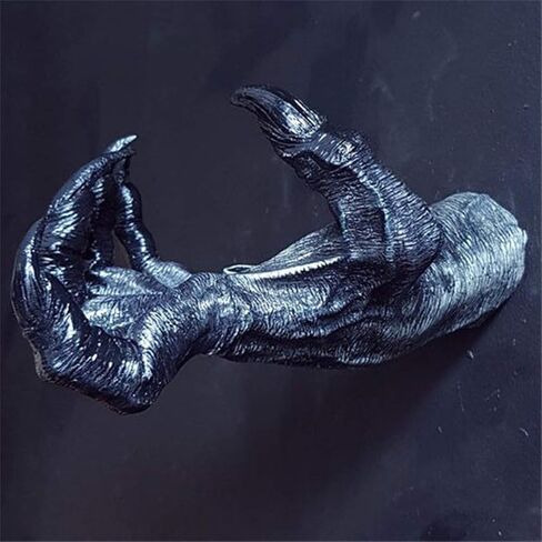 Frjinie Witch's Demon Hand Wall Statues ، Resin Retro Wall Art Hound Hang Decoration ، Decorations القوطية في عيد الهالوين لغرفة المعيشة ، قاعة مدخل أو حامل المجوهرات المفتاحية الخارجية (أسود) in Saudi Arabia