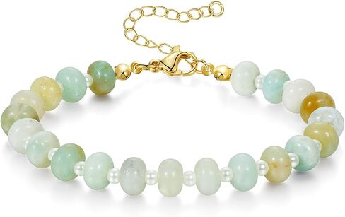 KissYan Beaded Bracelets for Women, Colorful Gemstone Boho Bead Bracelet for Beach, Natural Stone Handmade Summer Jewelry Gifts in Saudi Arabia