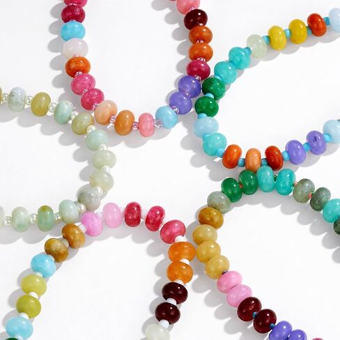KissYan Beaded Bracelets for Women, Colorful Gemstone Boho Bead Bracelet for Beach, Natural Stone Handmade Summer Jewelry Gifts in Saudi Arabia