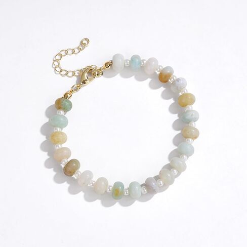 KissYan Beaded Bracelets for Women, Colorful Gemstone Boho Bead Bracelet for Beach, Natural Stone Handmade Summer Jewelry Gifts in Saudi Arabia