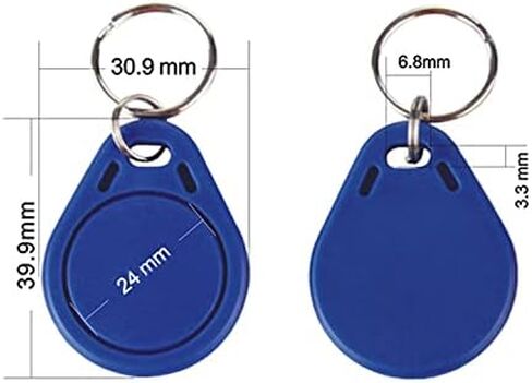 13.56MHz RFID Key Fob F08 Token Key Tags UID Read Only for Access Control System - Black (Pack of 50) in Kuwait