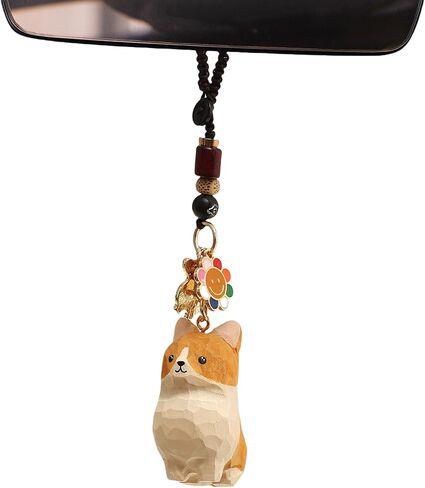Retriever Golden Retriever Corgi Orange Cat Lucky Keychain Wooden Pet Keychain Bag و Key Charm Gift لمحبي الحيوانات الأليفة in Kuwait