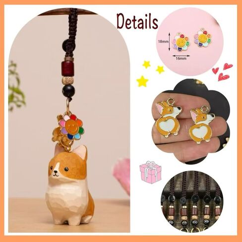 Retriever Golden Retriever Corgi Orange Cat Lucky Keychain Wooden Pet Keychain Bag و Key Charm Gift لمحبي الحيوانات الأليفة in Kuwait