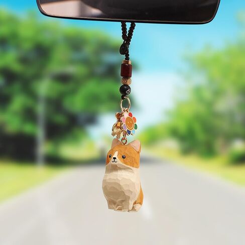Retriever Golden Retriever Corgi Orange Cat Lucky Keychain Wooden Pet Keychain Bag و Key Charm Gift لمحبي الحيوانات الأليفة in Kuwait