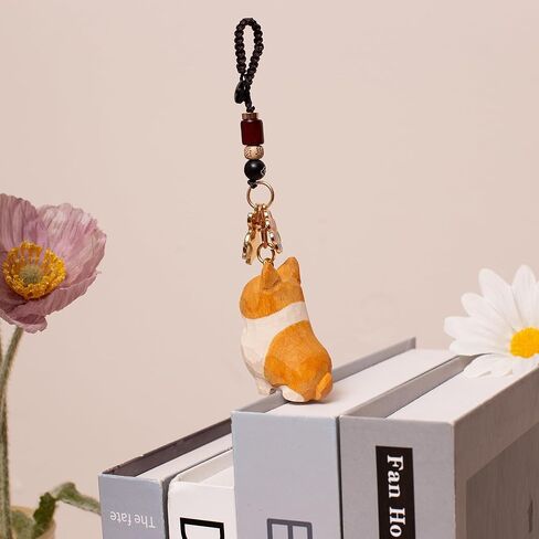 Retriever Golden Retriever Corgi Orange Cat Lucky Keychain Wooden Pet Keychain Bag و Key Charm Gift لمحبي الحيوانات الأليفة in Kuwait