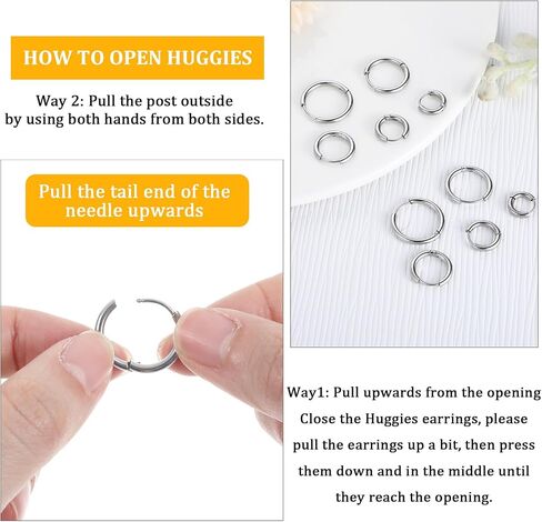 5 Pairs Stainless Steel Hoop Earrings for Women Men, 316 Stainless Steel Huggie Earrings, Mini Huggie Hoops Set for Piercing Jewelry Gift, 6/8/10/12/14mm in Saudi Arabia