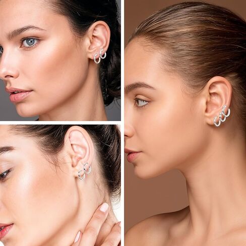 5 Pairs Stainless Steel Hoop Earrings for Women Men, 316 Stainless Steel Huggie Earrings, Mini Huggie Hoops Set for Piercing Jewelry Gift, 6/8/10/12/14mm in Saudi Arabia