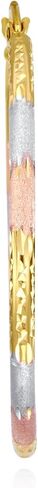 14K TRI COLOL GOLD 2MM 2MM Tube Tube أقراط - 5 حجم مختلف متاح in Kuwait