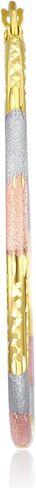 14K TRI COLOL GOLD 2MM 2MM Tube Tube أقراط - 5 حجم مختلف متاح in Kuwait