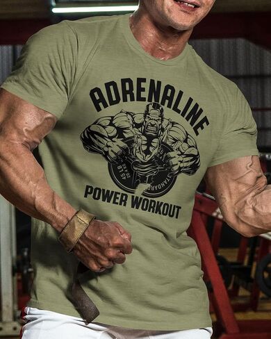 Adrenalin Pure Power Motivational Workout Shirts for Men in Saudi Arabia