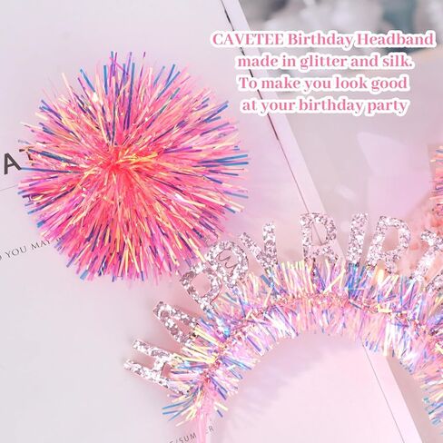 CAVETEE Birthday Crown, Happy Birthday Headband for Women Happy Birthday Decorations for Women Birthday Gifts in Kuwait