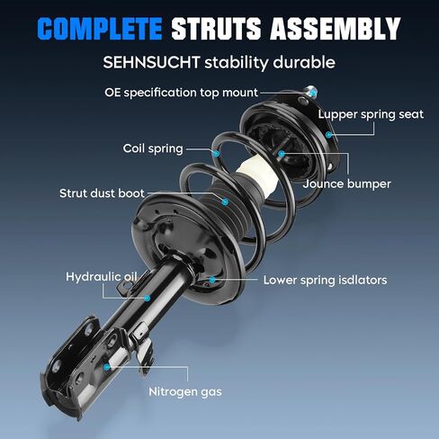 Rear Left and Right Side Struts Assembly Shock Absorber Fit for Scion tC All Trim 2005-2010, Pair of Hydraulic Spring Strut Shock Replace for 172400L 172400R 15801 15802 15800 822144922 822141421 in Saudi Arabia