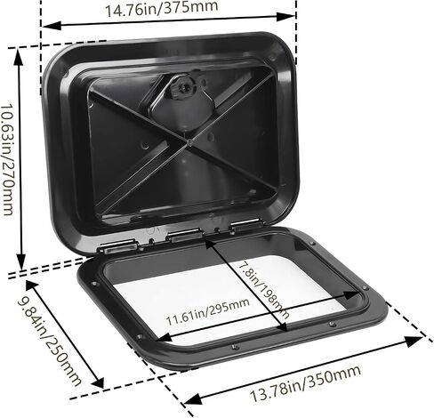 Amarine Made Marine Access Hatch Boat Hatch Lid Deck Access Hatch & Lid 10-5/8" X 14-3/4" 270mmx375mm White in Kuwait