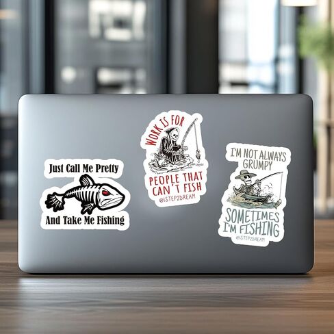 102Pcs Fishing Sticker Set: Reel in Adventure with Waterproof Vinyl Decals for Laptop, Car, Skateboard, Scrapbook in Saudi Arabia