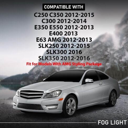 LED DRL Fog Light Daytime Running Light Clear Lens Compatible with Benz C250 C350 SLK250 2012-2015/ E350 E550 E63 AMG 2012-2013, Fit for Models With AMG Styling Package Fog Lamp 2049069000, MB2563105 in Saudi Arabia