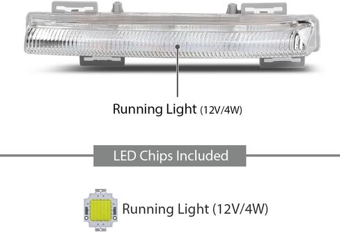 LED DRL Fog Light Daytime Running Light Clear Lens Compatible with Benz C250 C350 SLK250 2012-2015/ E350 E550 E63 AMG 2012-2013, Fit for Models With AMG Styling Package Fog Lamp 2049069000, MB2563105 in Saudi Arabia