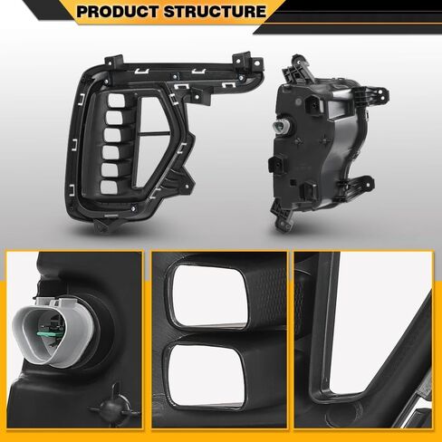 وأضواء الضباب الأمامية 4pcs 4pcs مع إطارات تتوافق مع Hyundai Santa Fe 2017-2019 86564b8ac0 ، 86563b8ac0 ، 92202b8610 ، 92201b8610 دون تسخير الأسلاك in Kuwait