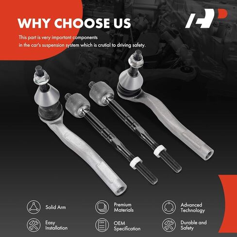 A-Premium Set of 4, Front Inner and Outer Tie Rod End Kit, Compatible with Mercedes-Benz C300 2015-2021, C350e 2016-2018, C63 AMG 2016-2021, C63 AMG S 2015-2021, E300 2017-2019 in Saudi Arabia