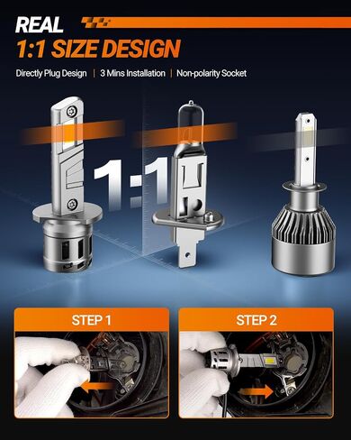 SEALIGHT Canbus H7 Fog Lamps Ultra-Bright 36,000LM，6500K White Truly 3mins Installaion, Non-polarity, Wider Vision H7 Fog Bulbs For ATV/UTV, Pack of 2 in Saudi Arabia