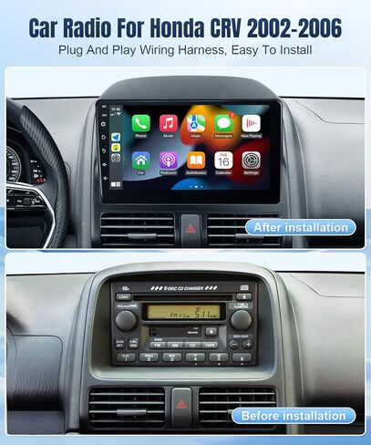 Leadfan Android Car Stereo for Honda CRV 2007-2011 Car Screen Wireless CarPlay Android Auto,9 Inch Touch Screen Blutooth Car Radio GPS Navigation WiFi Backup Camera FM SWC in Kuwait
