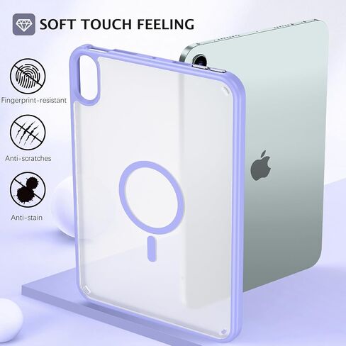 Telaso for iPad Mini 7 A17 Pro 2024 8.3 Inch case, iPad Mini 7th Generation Magnetic Case, Translucent Matte Back Soft TPU Bumper Military Grade Protective Case for iPad Mini 7, Black in Saudi Arabia