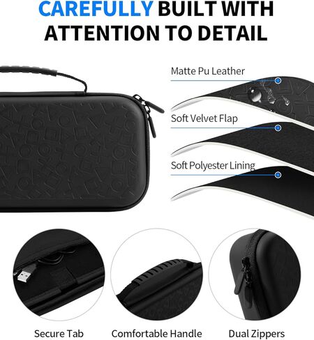 مجموعة FUNLAB 8 في 1 مجموعة متوافقة مع بوابة PlayStation5 ، حالة حمل صلبة محمولة مع غطاء واقي للسيليكون لبوابة PS ، واقي الشاشة مع 4 قبضة الإبهام - أبيض وأبيض in Kuwait